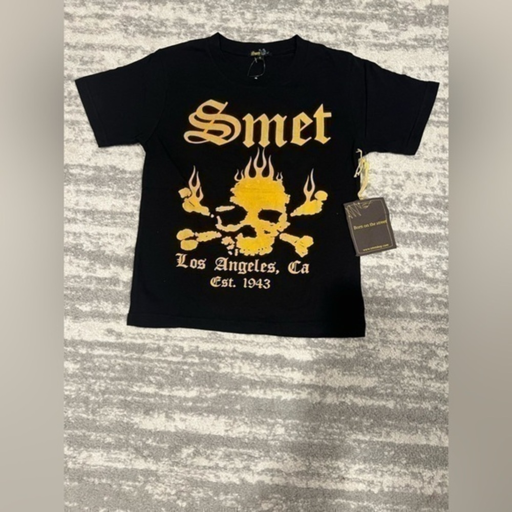 New Christian Audigier Smet Black S T-shirt Born on the Streets